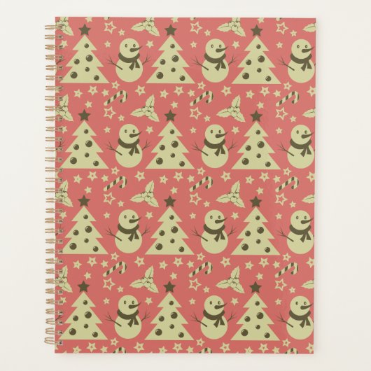 Retro Kerstbomen holly bessen ster snoep Planner (Voorkant)