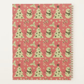 Retro Kerstbomen holly bessen ster snoep Planner (Achterkant)