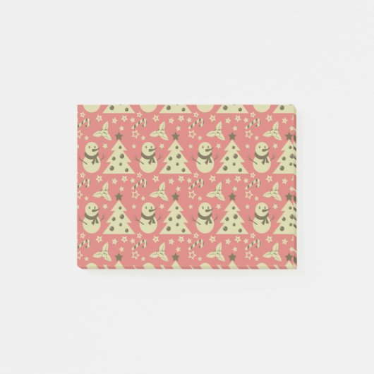 Retro Kerstbomen holly bessen ster snoep Post-it® Notes (Voorkant)