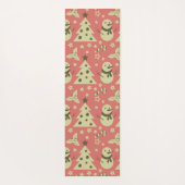 Retro Kerstbomen holly bessen ster snoep Yogamat (Achterkant)