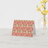 Retro kerstbomen hulstbes ster snoepriet kaart (Gele Bloem)