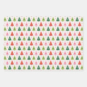 Retro kerstbomen met papierbladen inpakpapier vel (Voorkant)