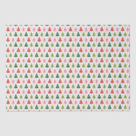 Retro kerstbomen met papierbladen tissuepapier