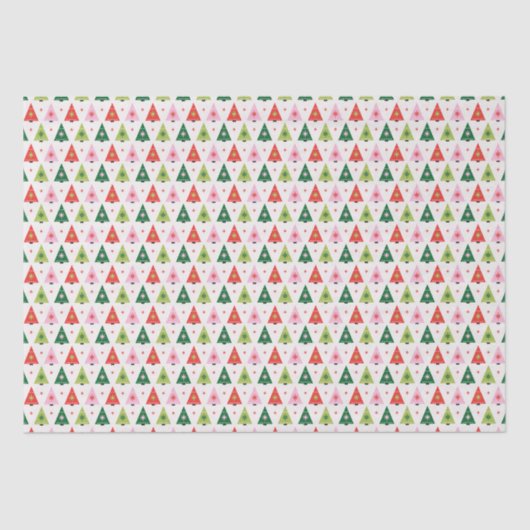 Retro kerstbomen met papierbladen tissuepapier (Voorkant)