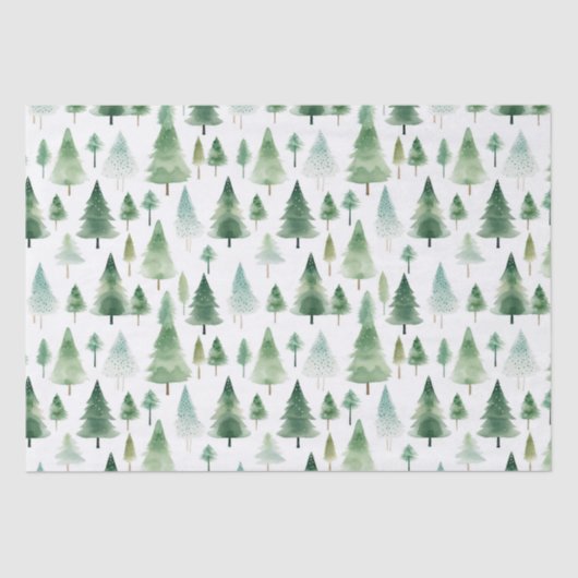 Retro Kerstbomen Weefselpapier Tissuepapier (Voorkant)