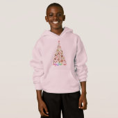 Retro Kerstboom Basic Hooded Sweatshirt (Voorkant volledig)