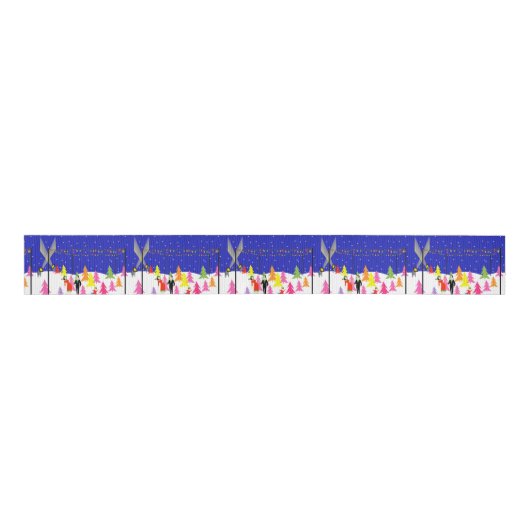 Retro-kerstboom Boerderij Cadeau-lint Grosgrain Lint (Voorkant)