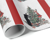 Retro kerstboom cadeaupapier (Rol Hoek)