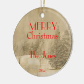 Retro-kerstboom Keramisch Ornament (Links)