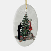 Retro kerstboom keramisch ornament (Rechts)