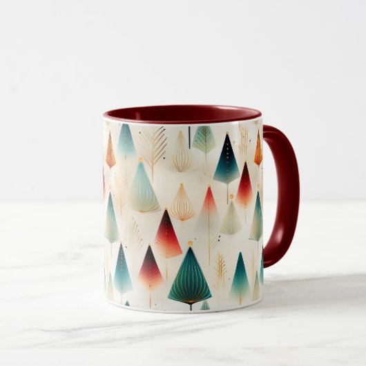 Retro kerstboom mok (Voorkant rechts)