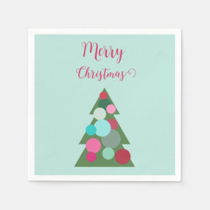 Retro kerstboom Napkins Servet