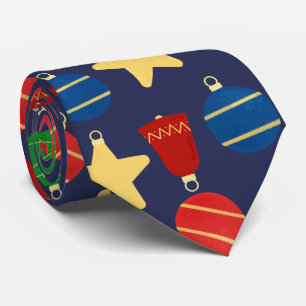 Retro kerstboom ornamenten stropdas