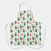 Retro Kerstboom Patroon All-Over Print Schort (Voorkant)