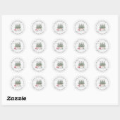 Retro Kerstboom Retouradres Sticker (Vel)