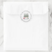 Retro Kerstboom Retouradres Sticker (Tas)
