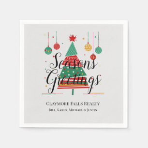 Retro kerstboom  servet