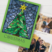 Retro Kerstboom Ster Feestdagenkaart