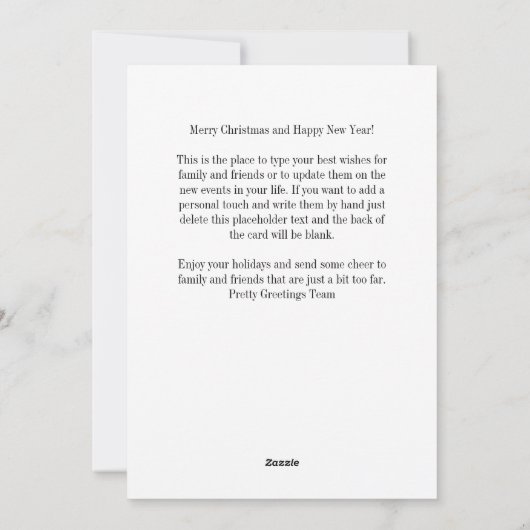 Retro Kerstboom Village Scene Feestdagenkaart (Achterkant)