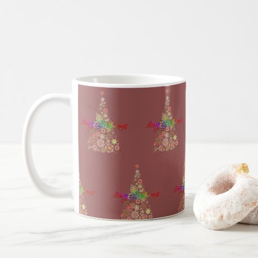 Retro kerstboomkoffie Mok (Met donut)