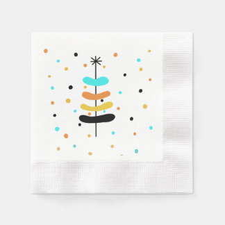 Retro-kerstboompapier Napkins Servet