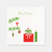 Retro-kerstboompapier Napkins Servet (Voorkant)