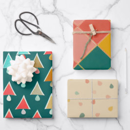 Retro-kerstboompatroon Inpakpapier Vel