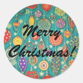 Retro kerstboomversieringen Envelopzegels Ronde Sticker (Voorkant)