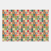 Retro kerstcadeaupapier - 3 vellen (Voorkant 2)