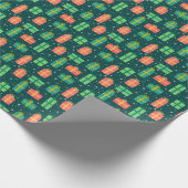 Retro kerstcadeaus cadeaupapier (Hoek)