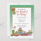 Retro kerstcadeaus kaart (Voorkant)