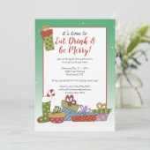 Retro kerstcadeaus kaart (Staand voorkant)