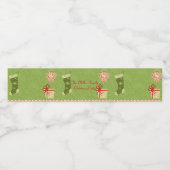 Retro kerstcadeaus waterfles etiket (Enkel label)