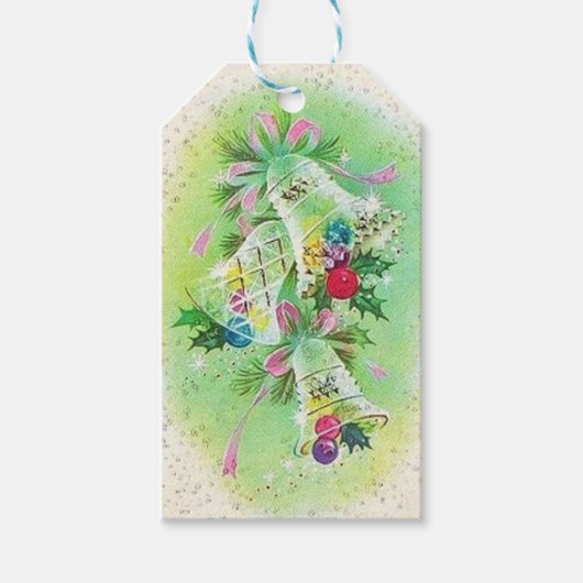 Retro kerstcadeautjes Label voor feestdag Cadeaulabel (Voorkant)