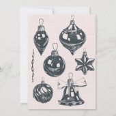 Retro kerstdecoratiebal feestdagenkaart (Achterkant)