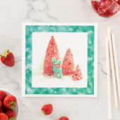 Retro-kerstdeer met Aqua-Lijst Servetten (Insitu)