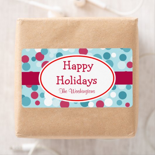 Retro Kerstelijke Stippen Labels (Insitu)