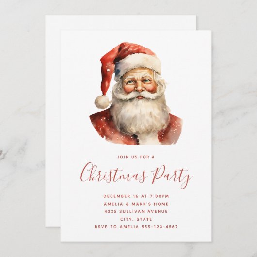 Retro Kerstfeest Kaart (Voorkant / Achterkant)