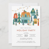 Retro Kerstfeest Uitnodiging (Voorkant)
