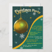 Retro Kerstfeest uitnodiging Groen en goud (Voorkant)