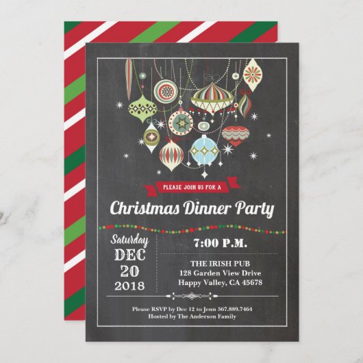 Retro kerstfeestbeurs  kaart (Voorkant / Achterkant)