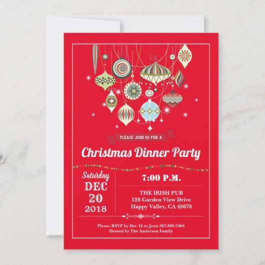 Retro kerstfeestbeurs kaart (Voorkant)