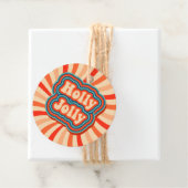 Retro kerstFeestdagen Holly Jolly Typografie Bedankjes Labels (In situ)