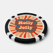Retro kerstFeestdagen Holly Jolly Typografie Poker Chips (Enkel)