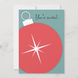 Retro-kerstfeestuitnodiging Kaart