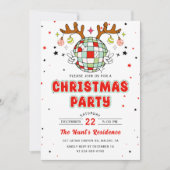 Retro-kerstfeestuitnodiging Kaart (Voorkant)