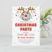 Retro-kerstfeestuitnodiging Kaart (Staand voorkant)