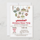 Retro kerstfeestversiering versie Inv Kaart (Voorkant)