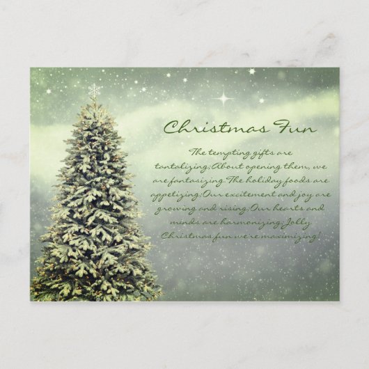 Retro kerstgedicht Briefkaart (Voorkant)