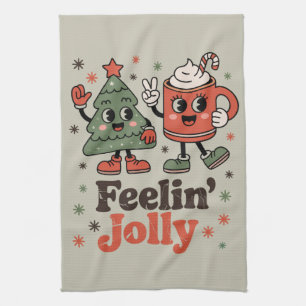 Retro Kerstgevoel Joekel Oud Kerstfeest Theedoek